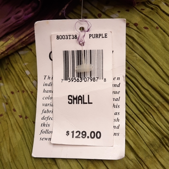 NWT, Chaudry KC Sports Purple Hand Dyed Skirt (flaws) - Picture 9 of 12